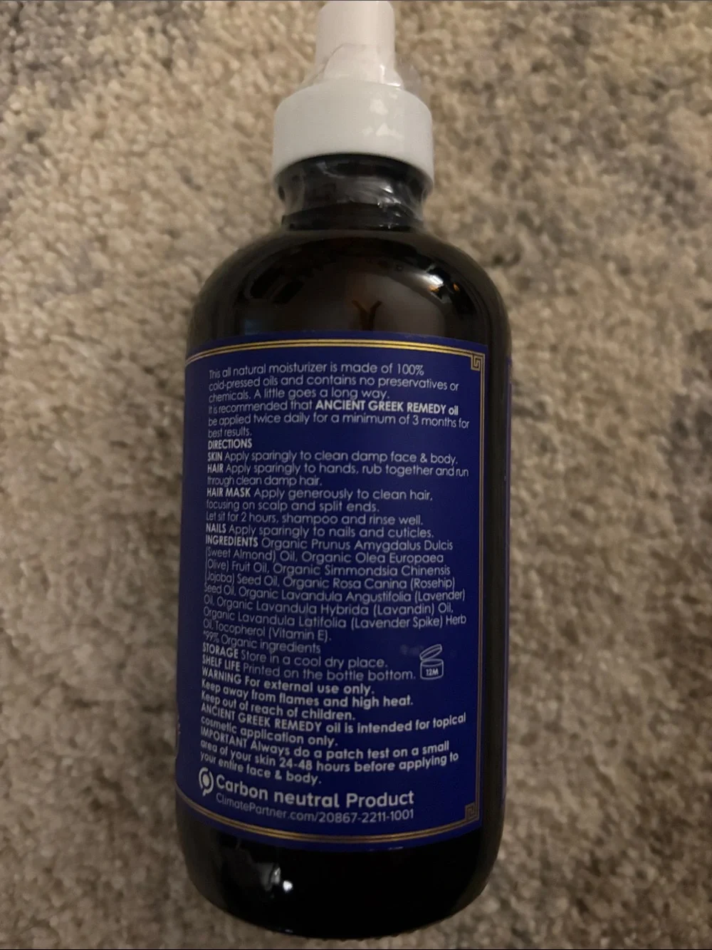 Ancient Greek Remedy organic oil moisturizer 643